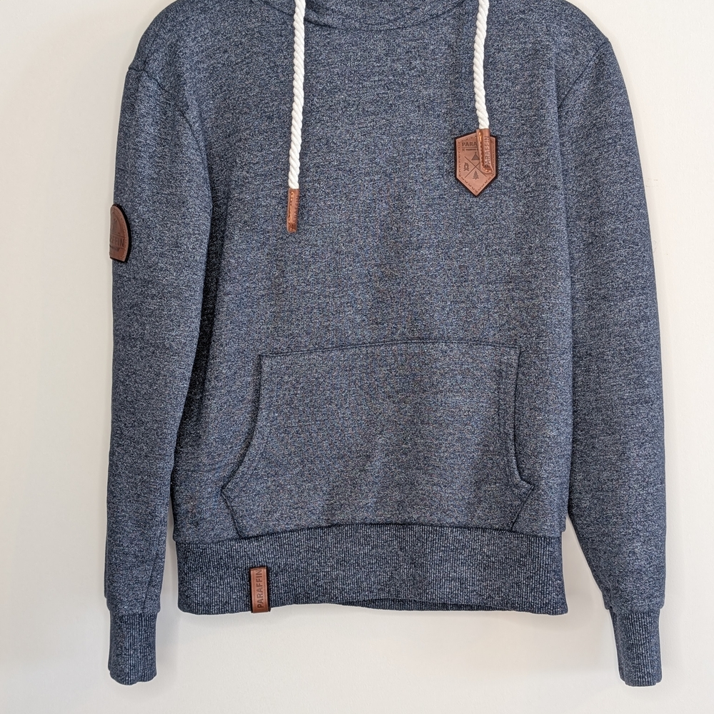 Paraffin Blue Hoodie with White Accents